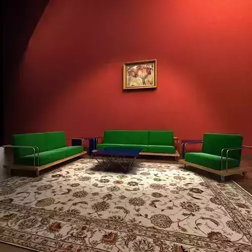 Sofa living room with walls and furniture