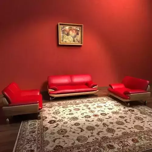 Sofa living room with walls and furniture