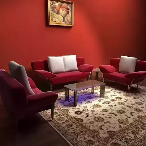 Sofa living room with walls and furniture