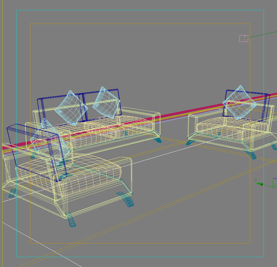 Sofa living room with furniture and rug 3D model_1