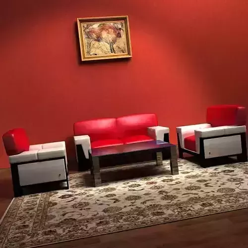 Sofa living room with walls and furniture