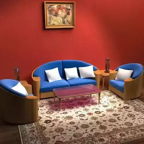 Sofa living room with furniture and walls