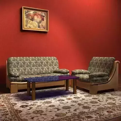 Sofa living room with walls and furniture