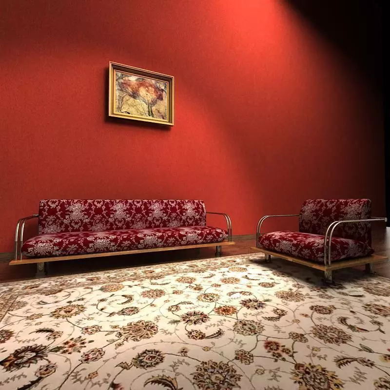 Sofa living room with walls and furniture 3D model | CGTrader
