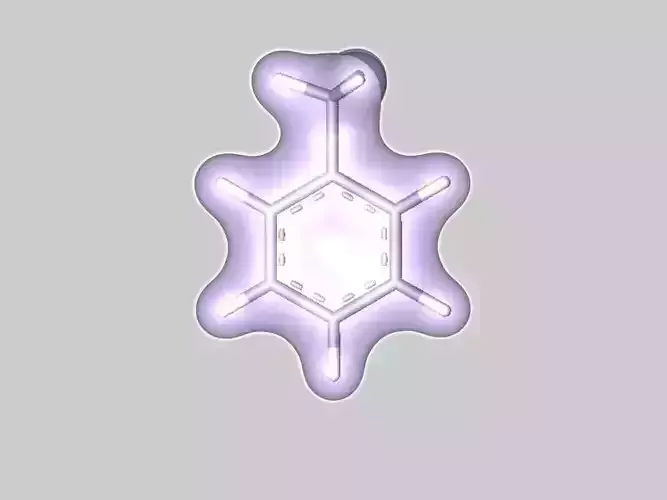 Toluene molecule 3D model
