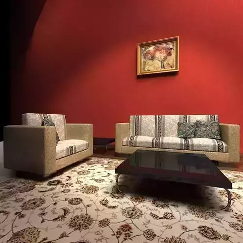 Sofa living room with walls and furniture