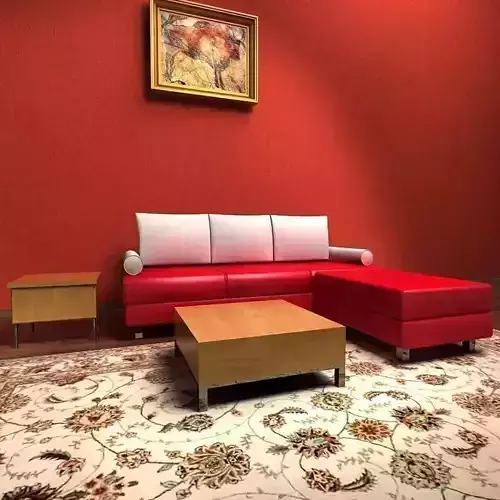 Sofa living room with walls and furniture