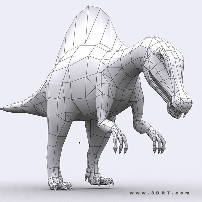 3DRT - Dinosaurs - Spinosaurus Low-poly 3D model_2