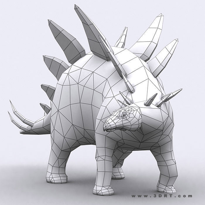 3DRT - Dinosaurs - Stegosaurus Low-poly 3D model_2