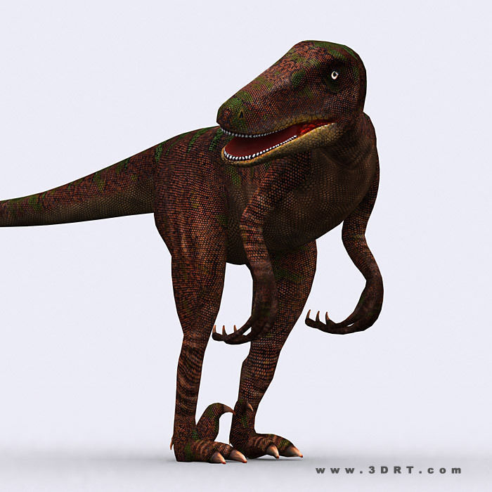 3DRT - Dinosaurs - Velociraptor Low-poly 3D model_1