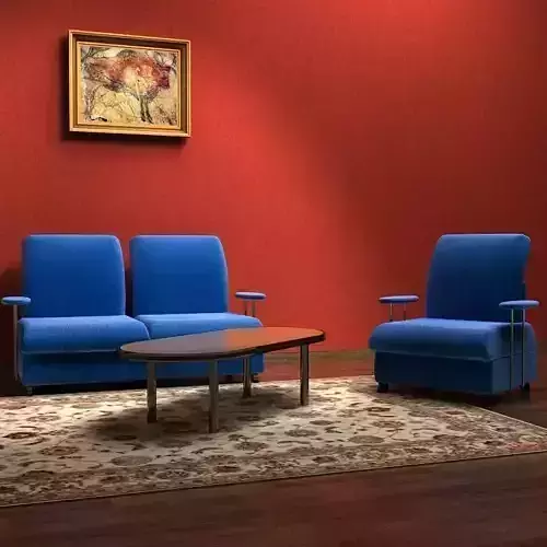 Sofa living room with chairs and walls