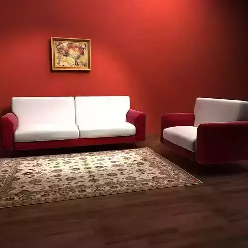 Sofa living room with walls and furniture