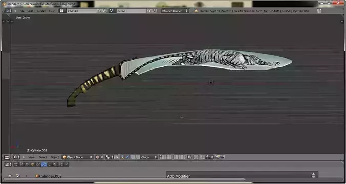 Tiger Fang Sword Low-poly 3D model