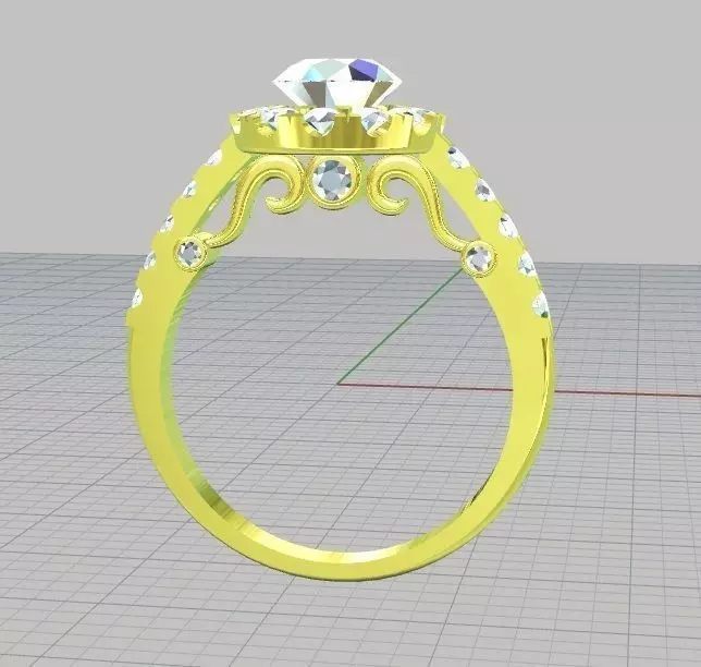 ring diamond 3D print model_0
