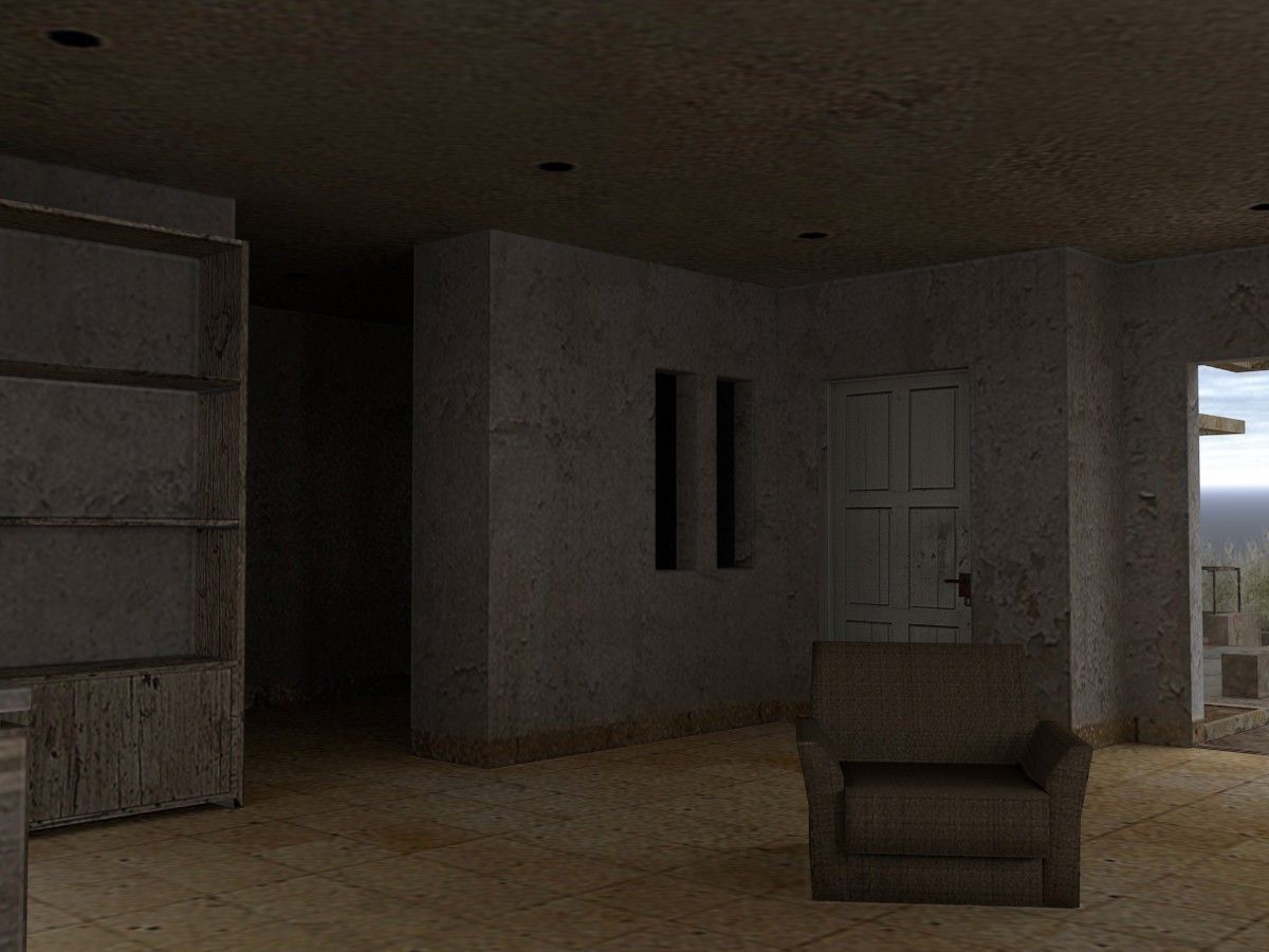 An abandoned private house Low-poly 3D model_5