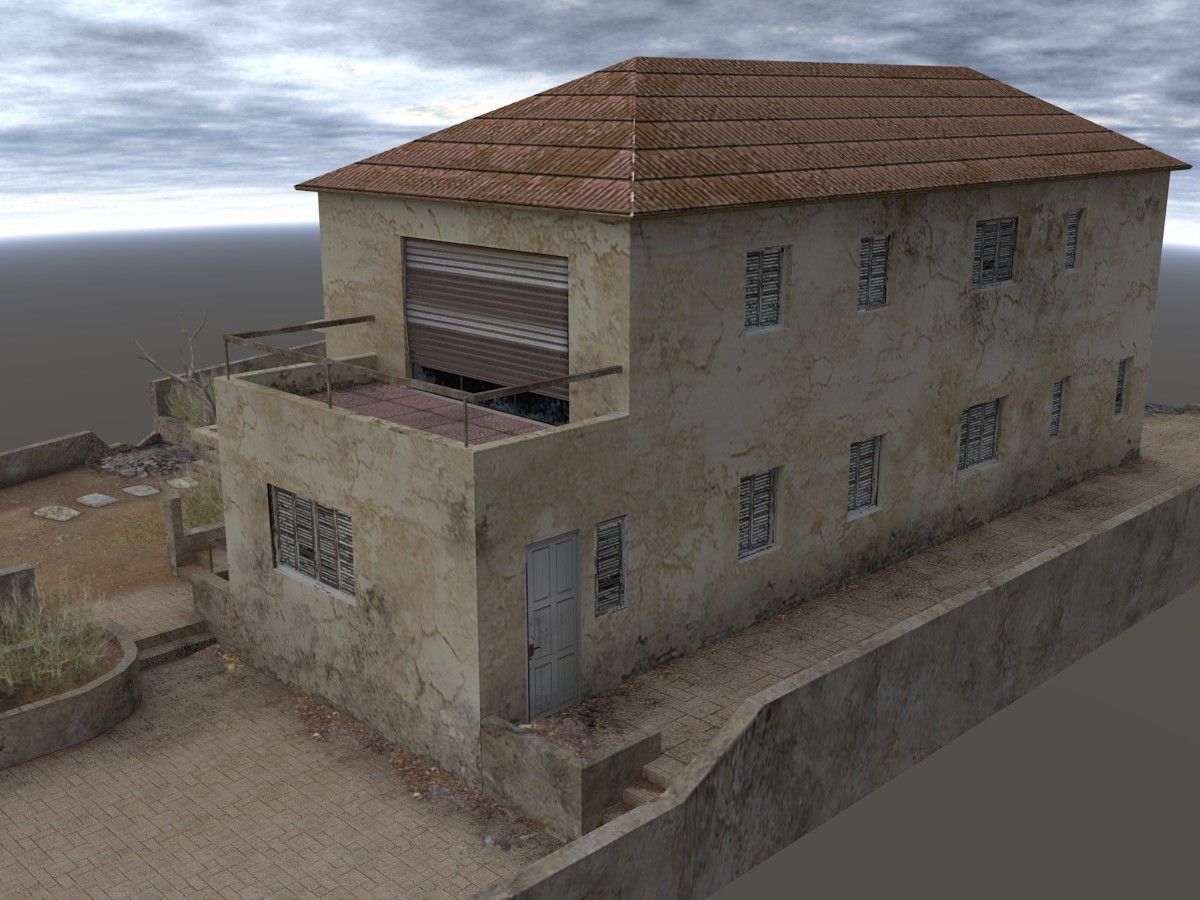 An abandoned private house Low-poly 3D model_2