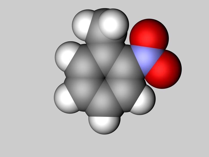 2-nitrotoluene molecule 3D model_2