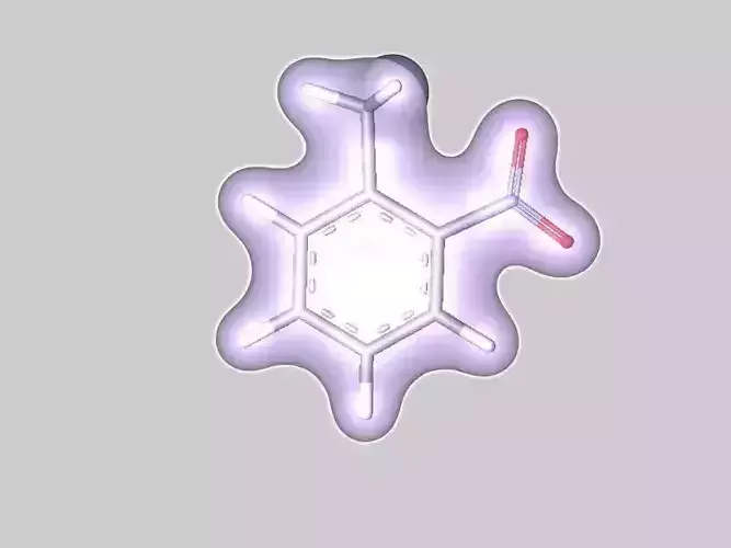2-nitrotoluene molecule 3D model