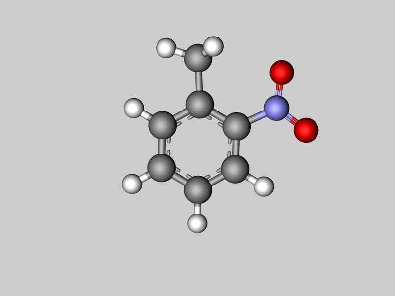 2-nitrotoluene molecule 3D model_3