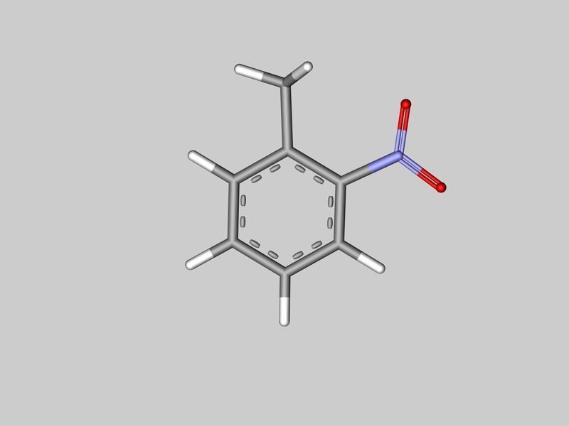 2-nitrotoluene molecule 3D model_1