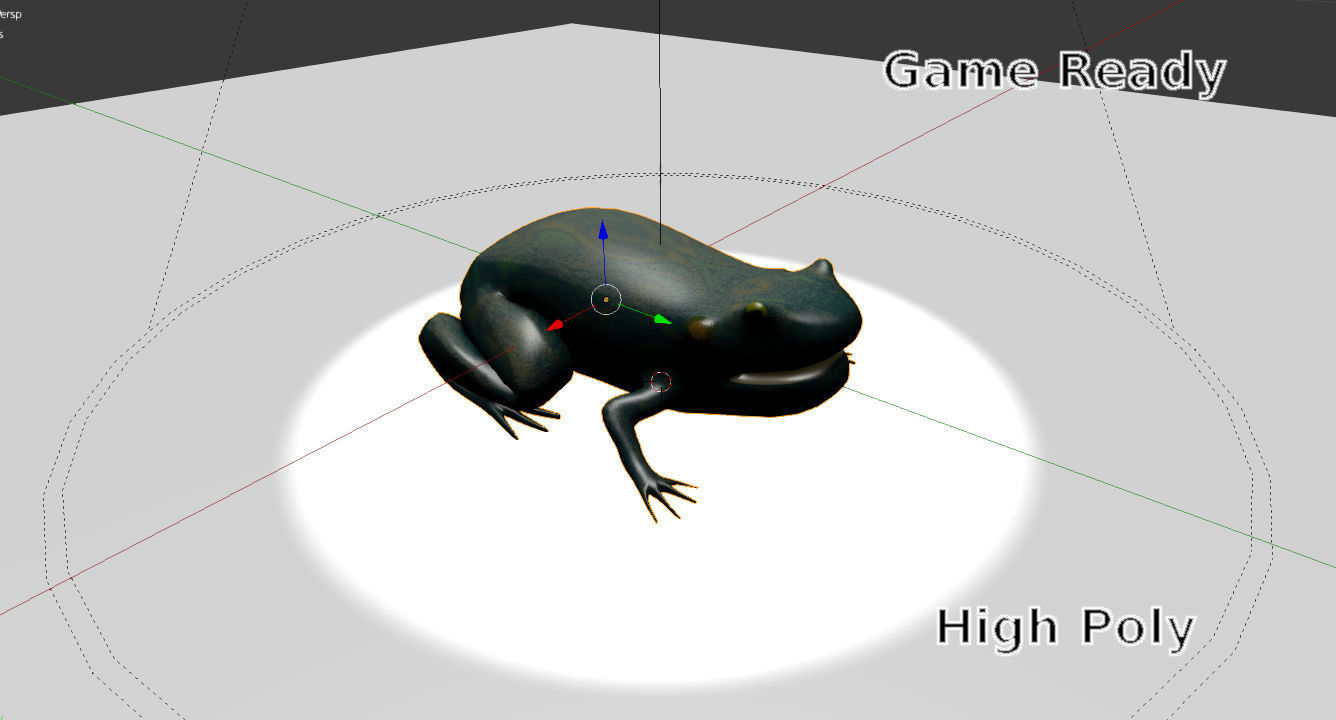 Smooth Blue Frog - Cartoon Style Free low-poly 3D model_13