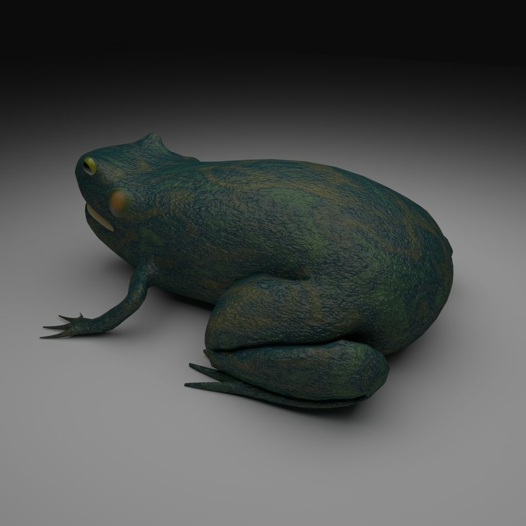 Smooth Blue Frog - Cartoon Style Free low-poly 3D model_3
