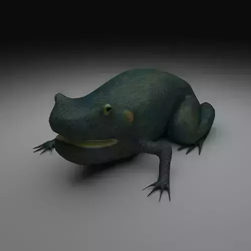 Smooth Blue Frog - Cartoon Style Free low-poly 3D model
