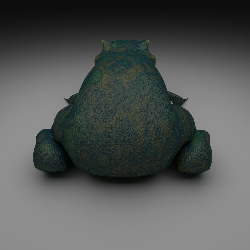 Smooth Blue Frog - Cartoon Style Free low-poly 3D model_7