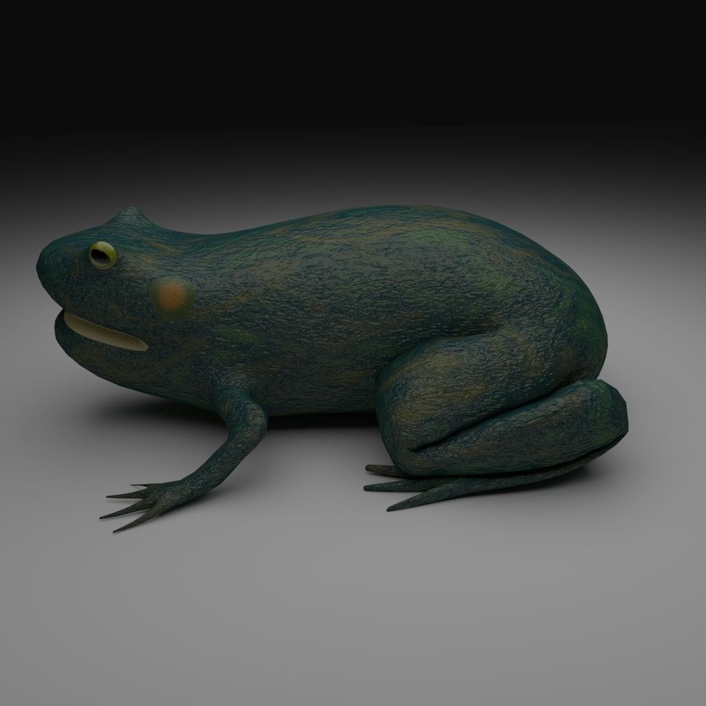 Smooth Blue Frog - Cartoon Style Free low-poly 3D model_4