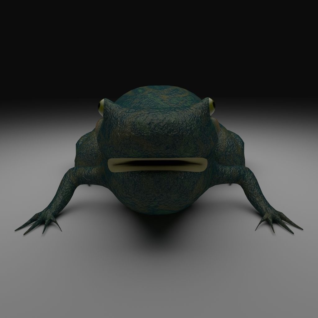 Smooth Blue Frog - Cartoon Style Free low-poly 3D model_2
