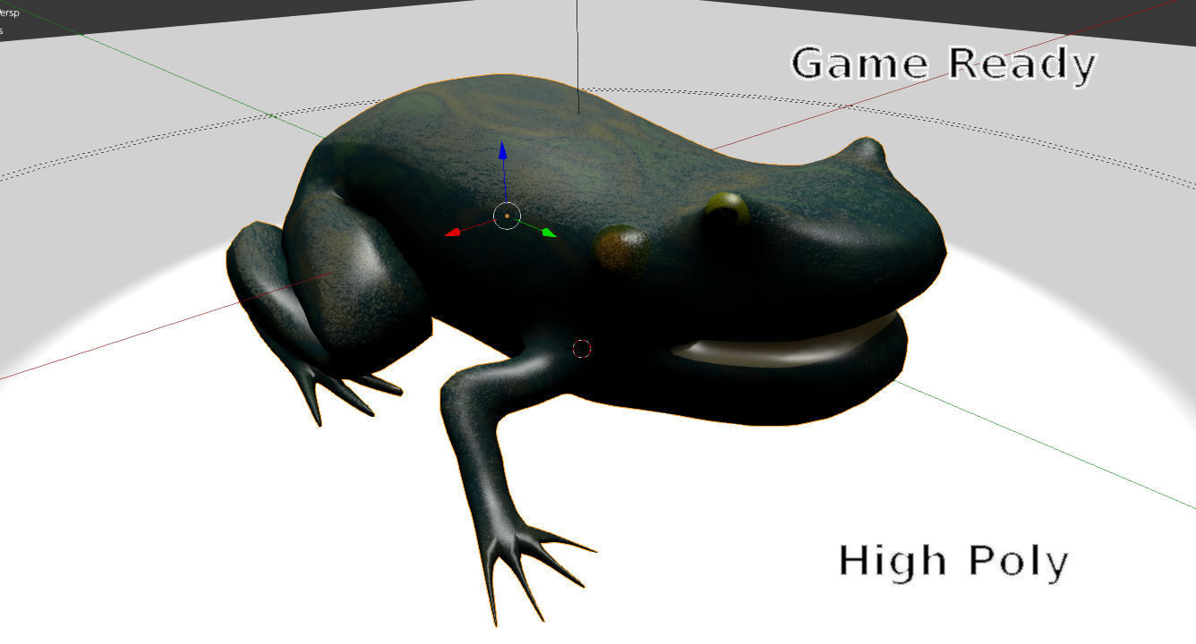 Smooth Blue Frog - Cartoon Style Free low-poly 3D model_12