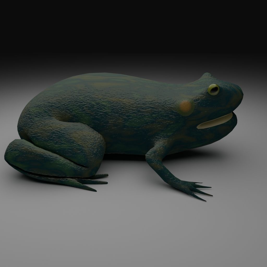Smooth Blue Frog - Cartoon Style Free low-poly 3D model_5