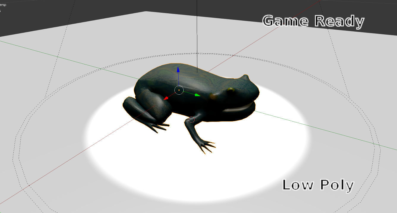 Smooth Blue Frog - Cartoon Style Free low-poly 3D model_15