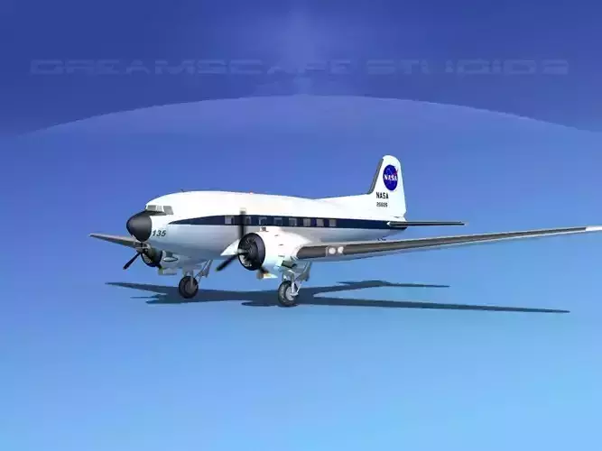 Douglas C-47 Dakota NASA V2 3D model