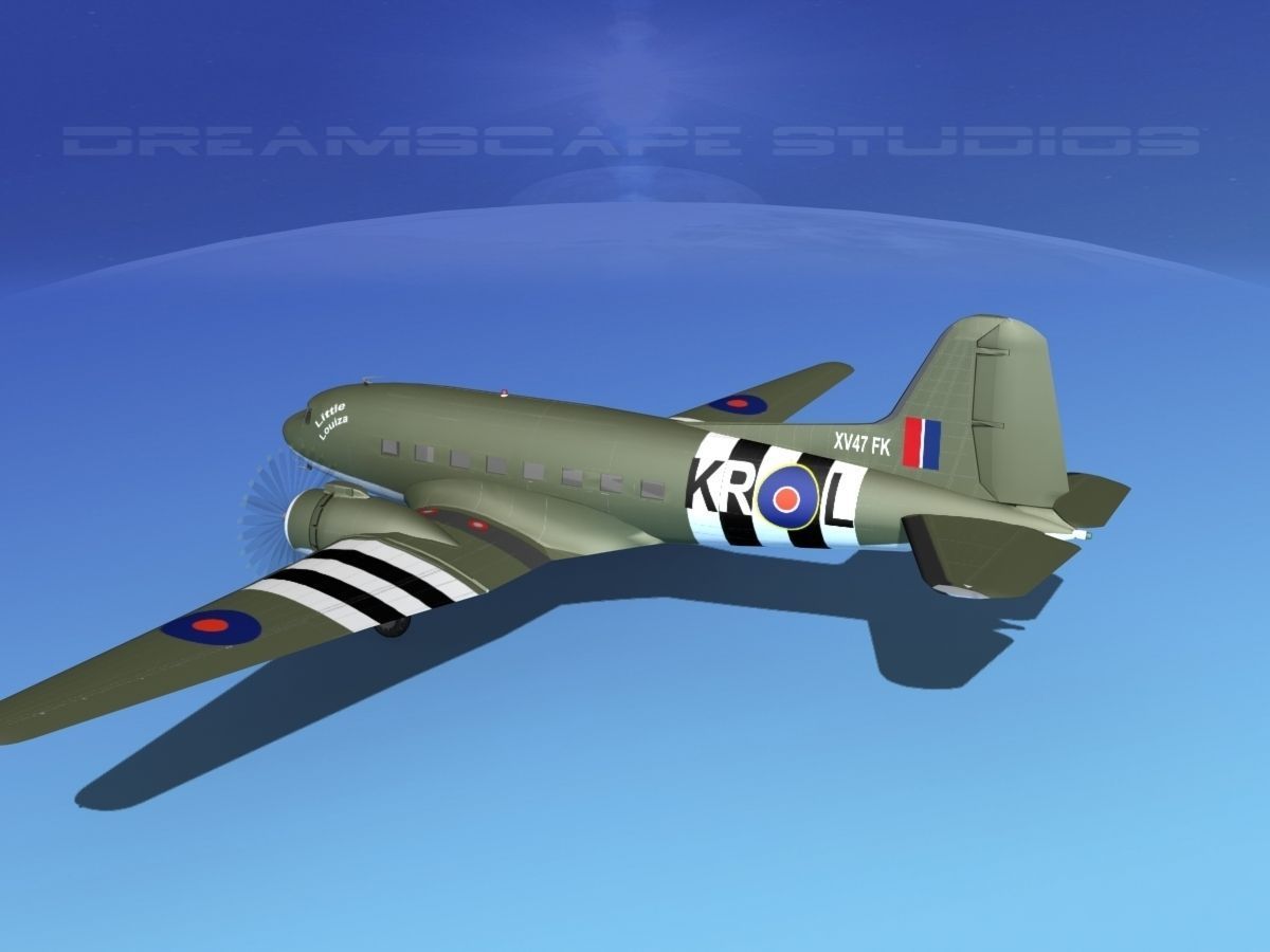 Douglas C-47 Dakota RAF V02 3D model_9