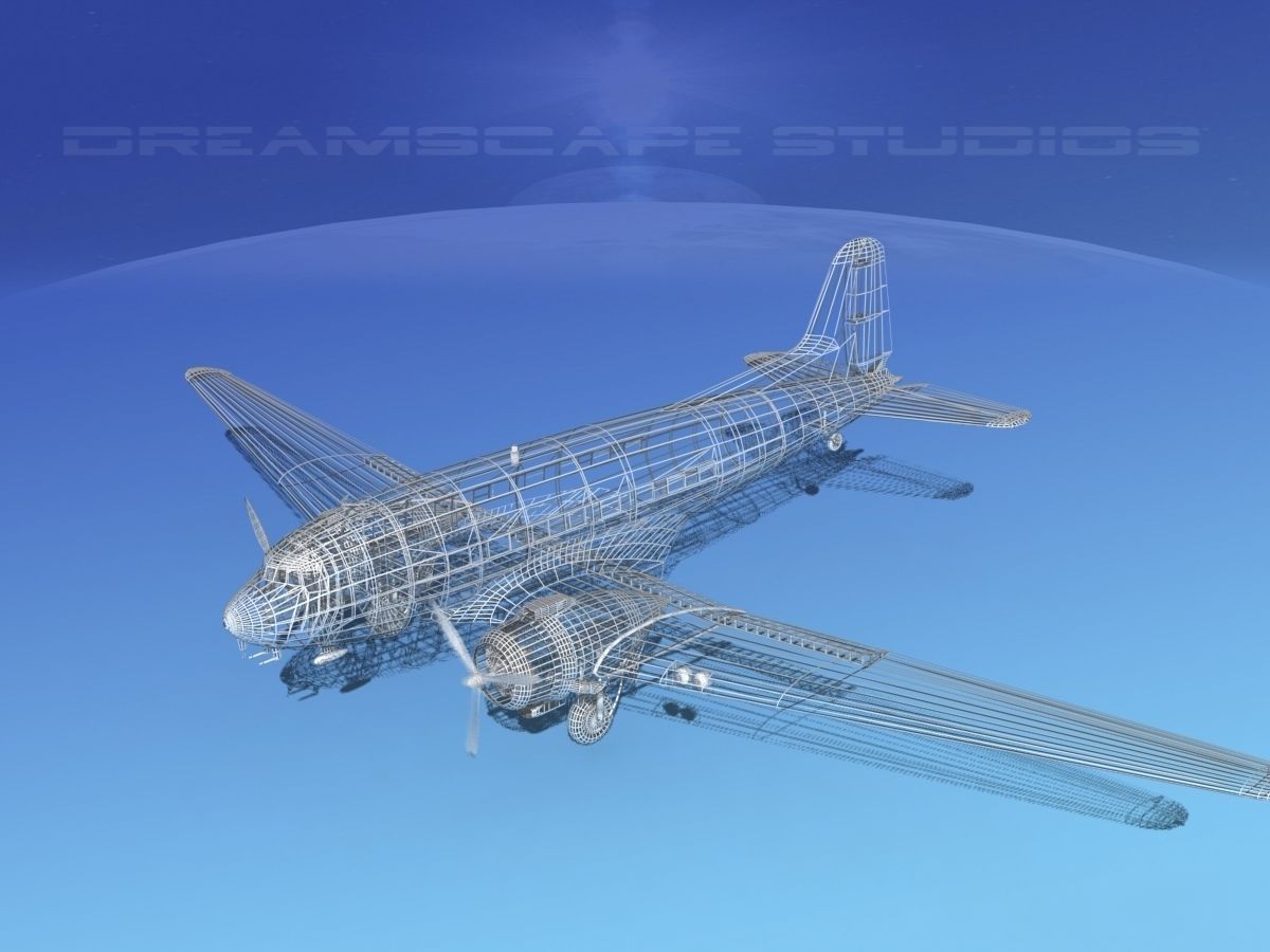 Douglas C-47 Dakota RAF V02 3D model_16