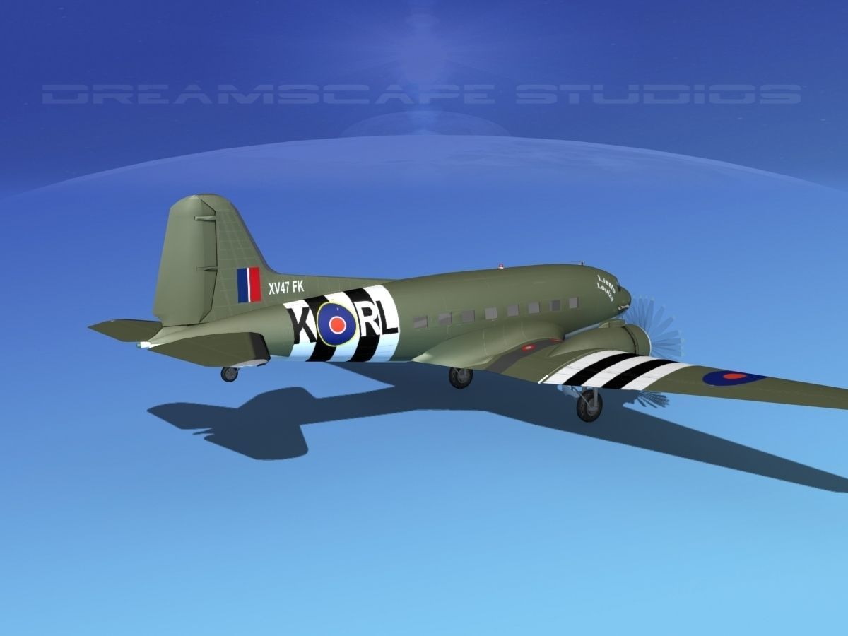 Douglas C-47 Dakota RAF V02 3D model_6