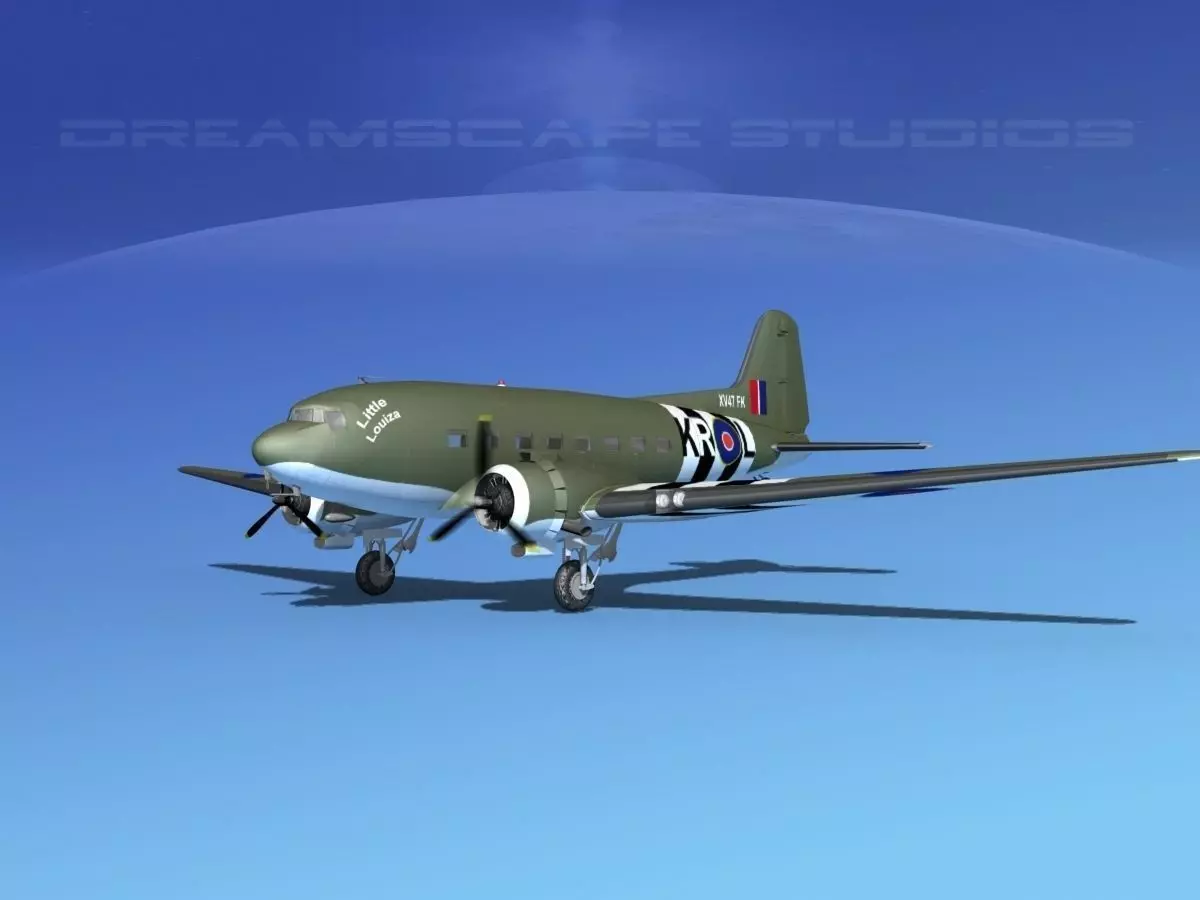Douglas C-47 Dakota RAF V02 3D model_0