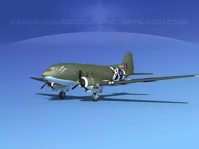 Douglas C-47 Dakota RAF V02 3D model