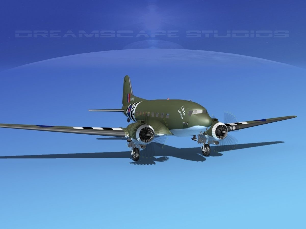 Douglas C-47 Dakota RAF V02 3D model_2