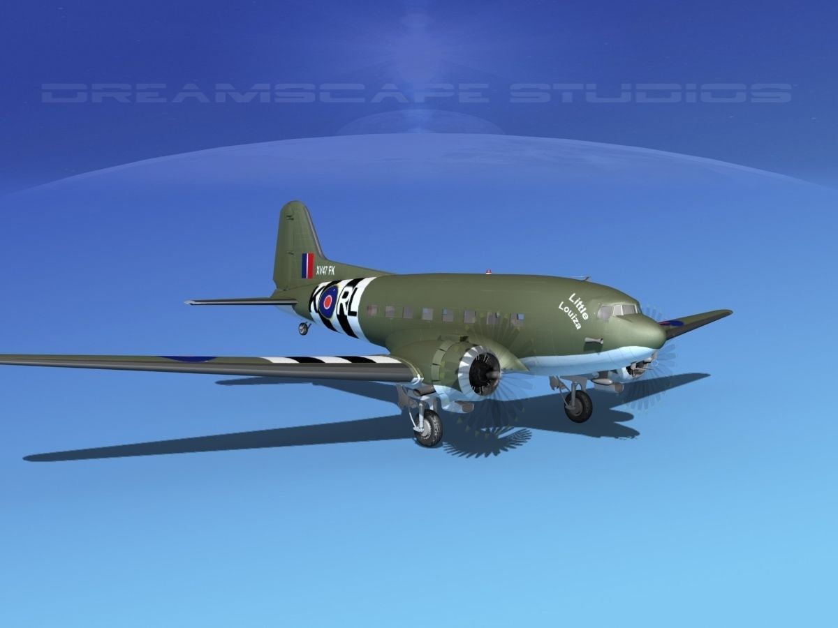 Douglas C-47 Dakota RAF V02 3D model_3