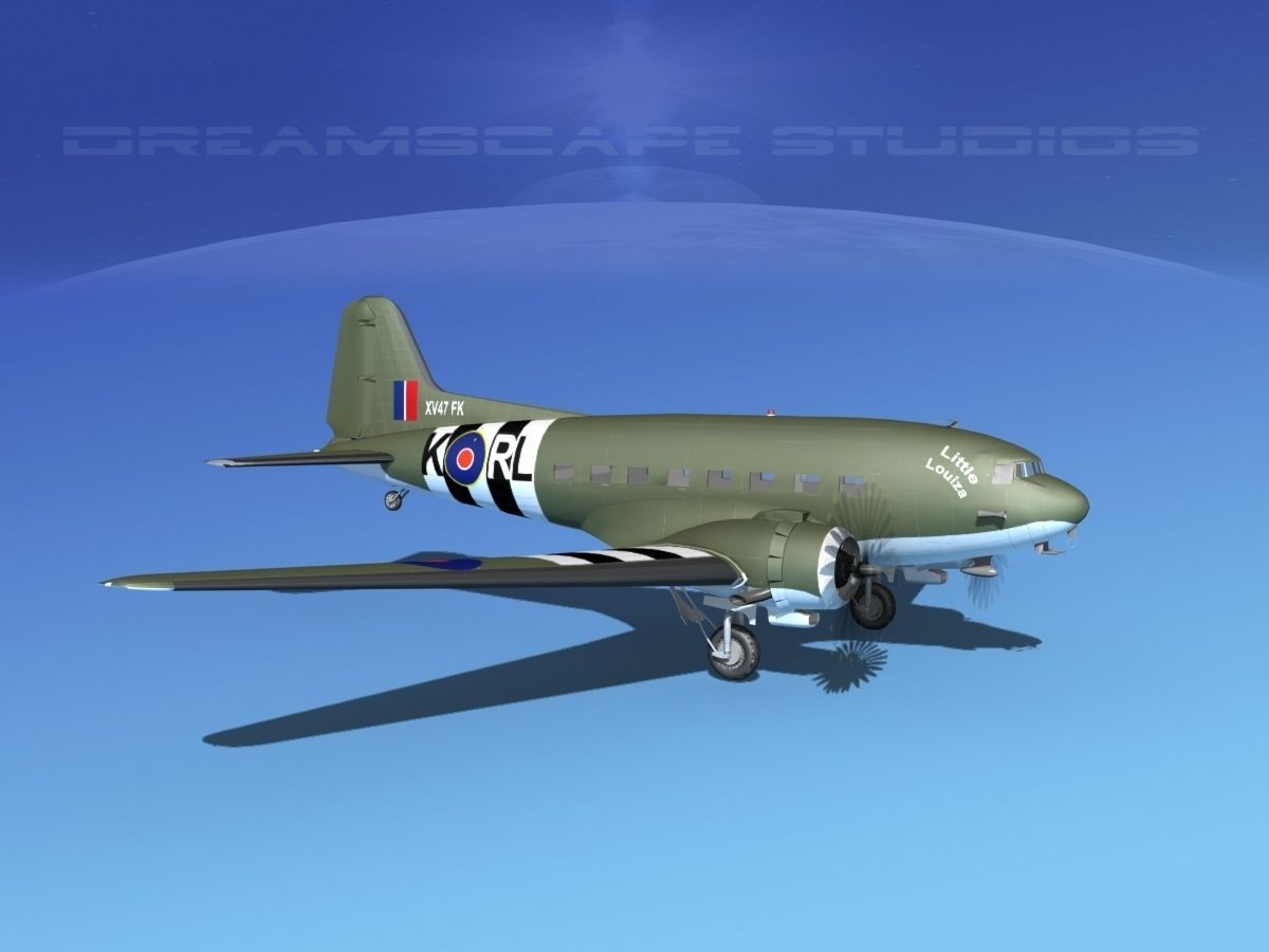 Douglas C-47 Dakota RAF V02 3D model_4