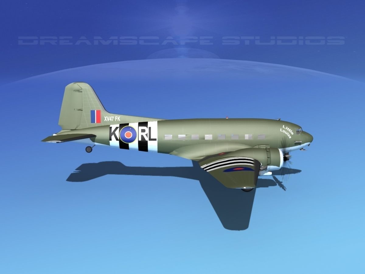 Douglas C-47 Dakota RAF V02 3D model_5
