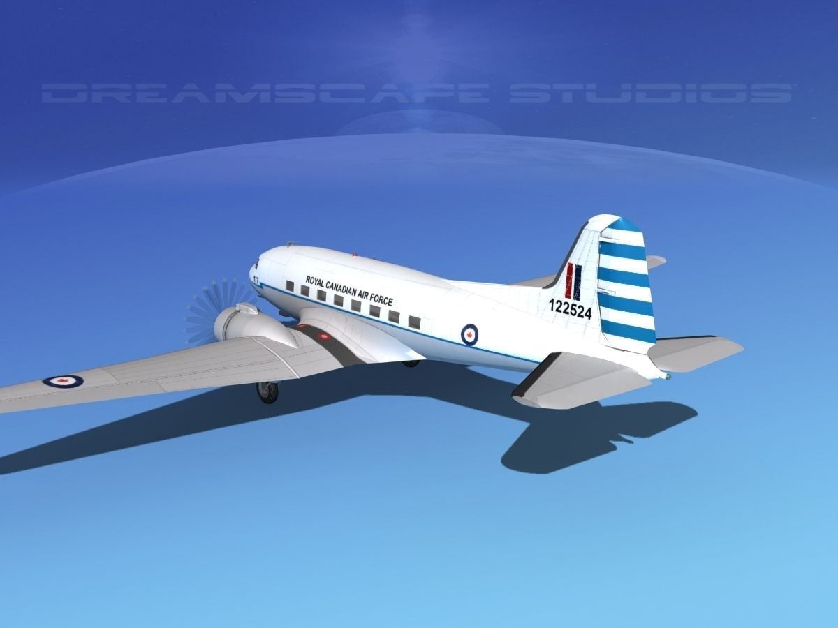 Douglas C-47 Dakota RCAF 3D model_9