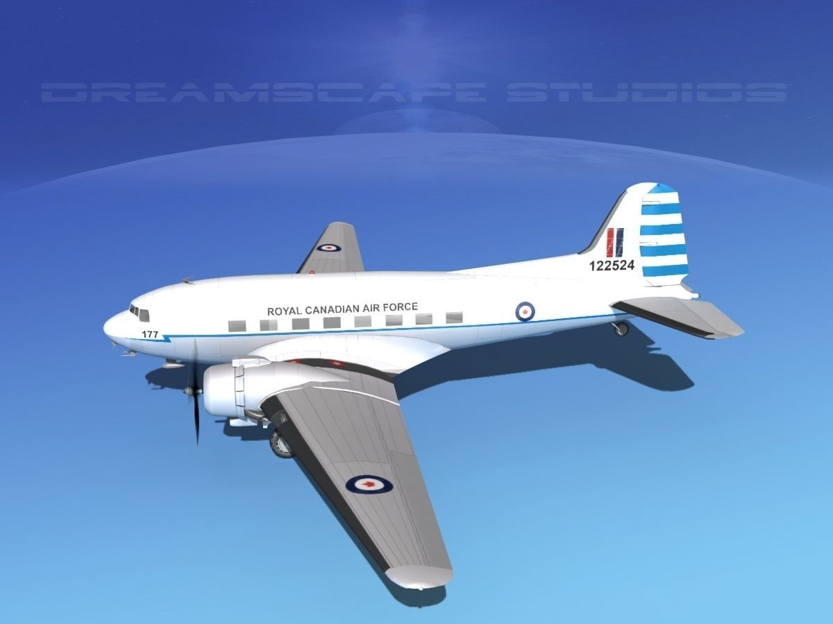 Douglas C-47 Dakota RCAF 3D model_11