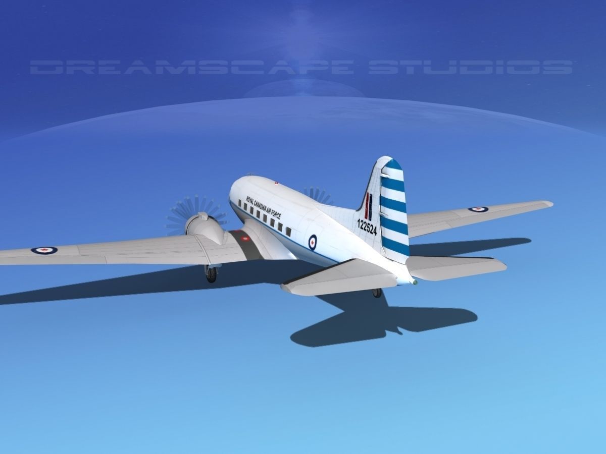 Douglas C-47 Dakota RCAF 3D model_8