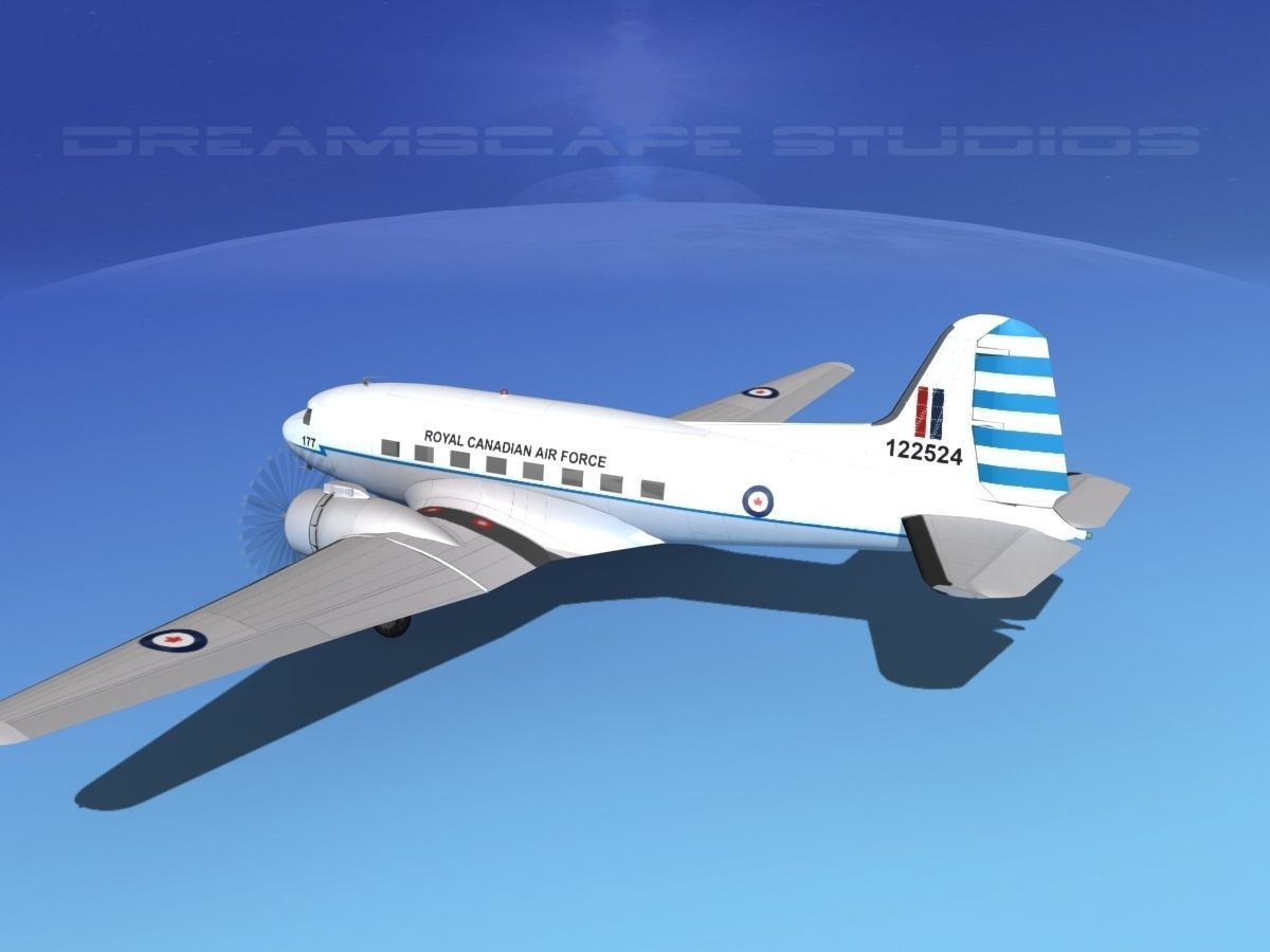 Douglas C-47 Dakota RCAF 3D model_10