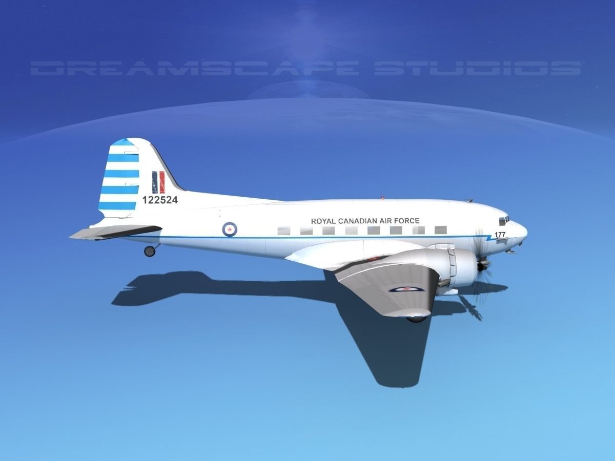 Douglas C-47 Dakota RCAF 3D model_5