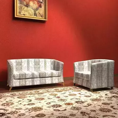 Sofa living room with two sofas and rug