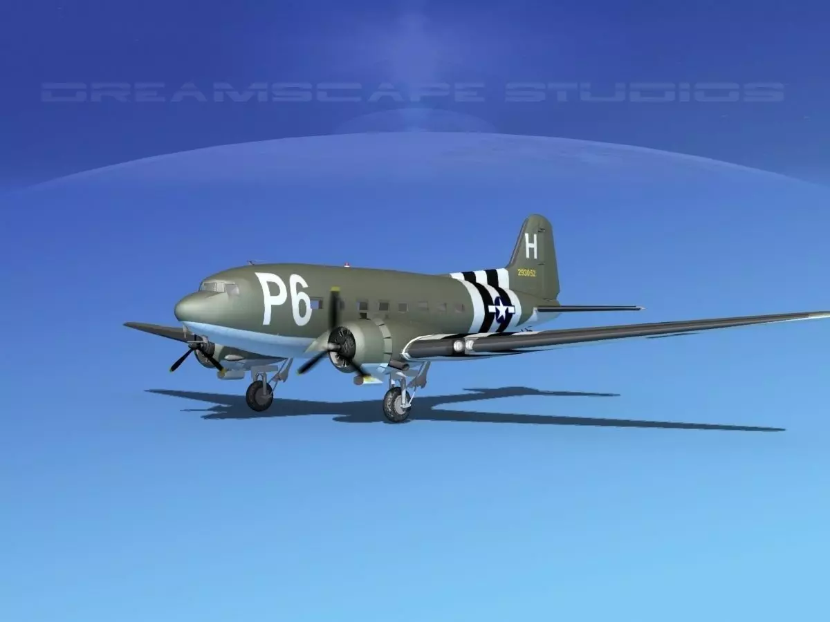 Douglas C-47 Dakota USAAF V1 3D model